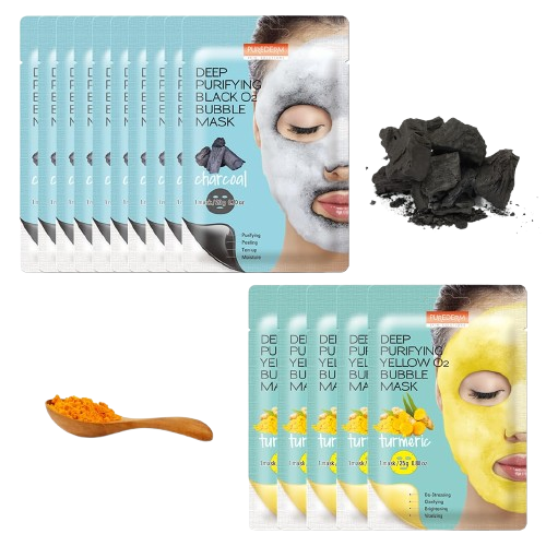 Deep Purifying O2 Bubble Mask Charcoal  and Turmeric (10/5 Pack)
